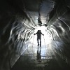 Magic world in ice: the reflective surfaces in an ice cave.